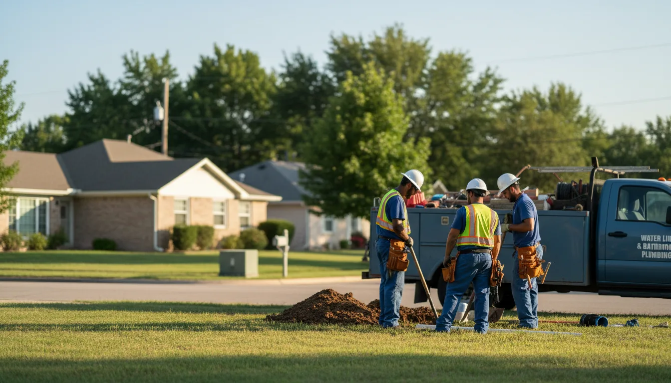 Residential water line and bathroom plumbing service in Poquoson, VA